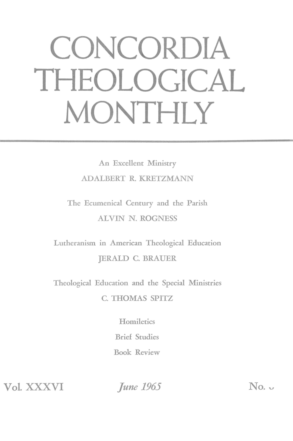 Concordia Theological Monthly