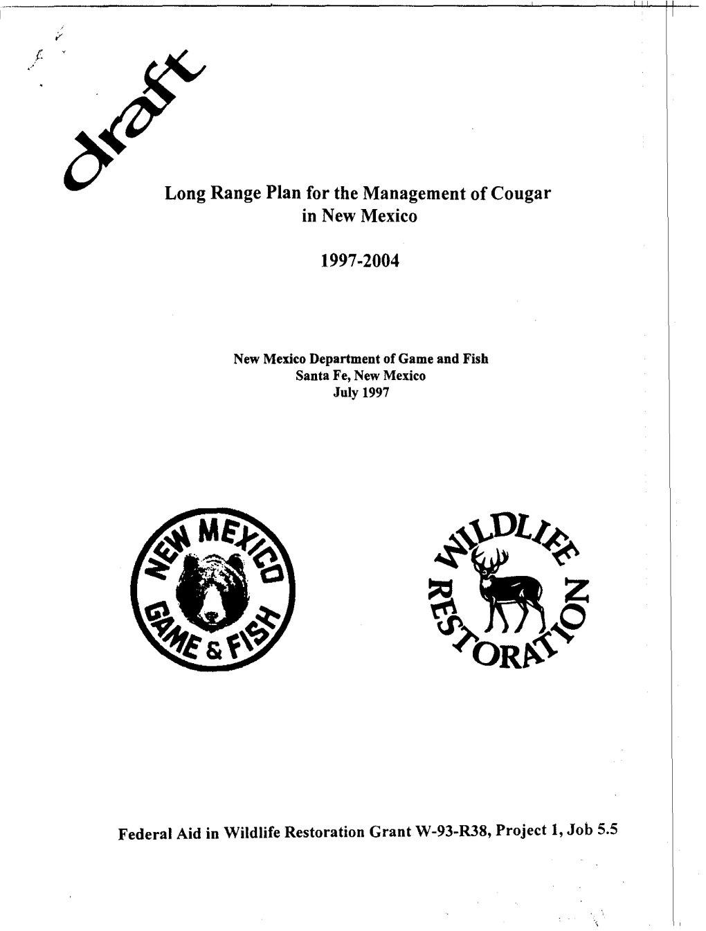 NMDGF 1997 Long Range Plan for The