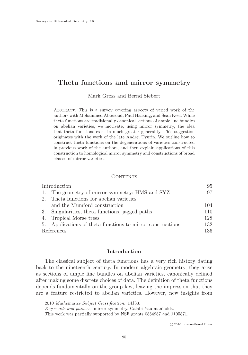 Theta Functions and Mirror Symmetry