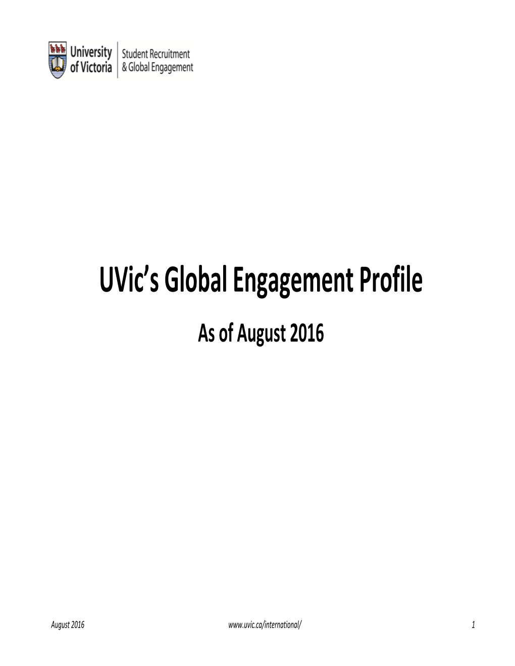 Uvic's Global Engagement Profile