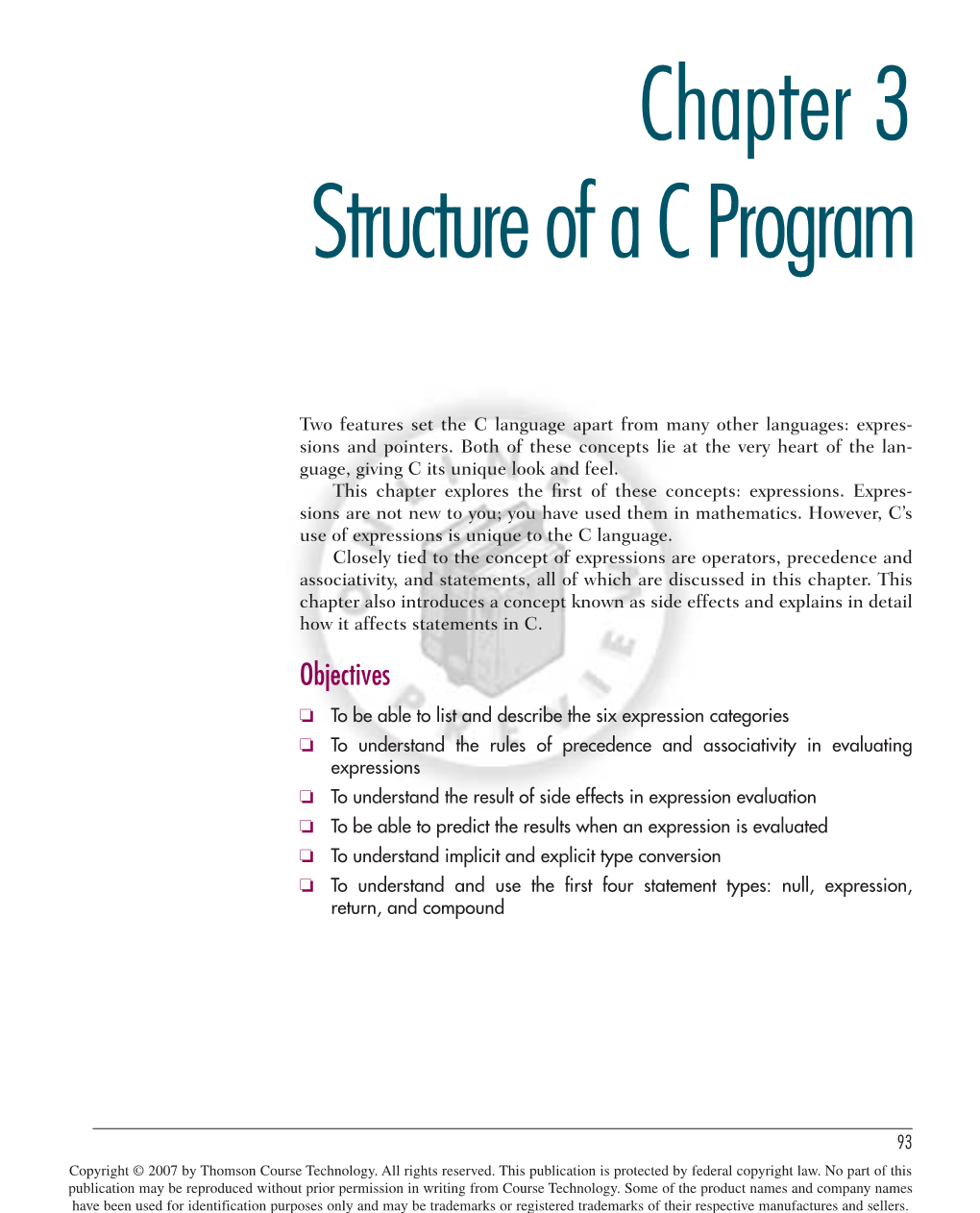 Chapter 3 Structure of a C Program