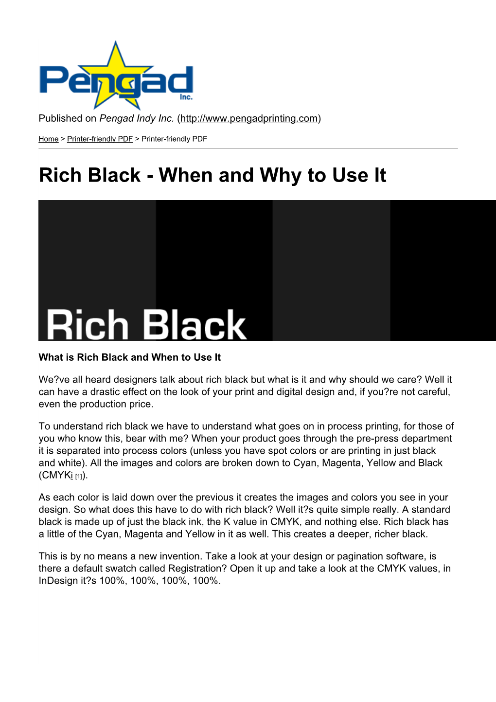 Rich Black - When and Why to Use It
