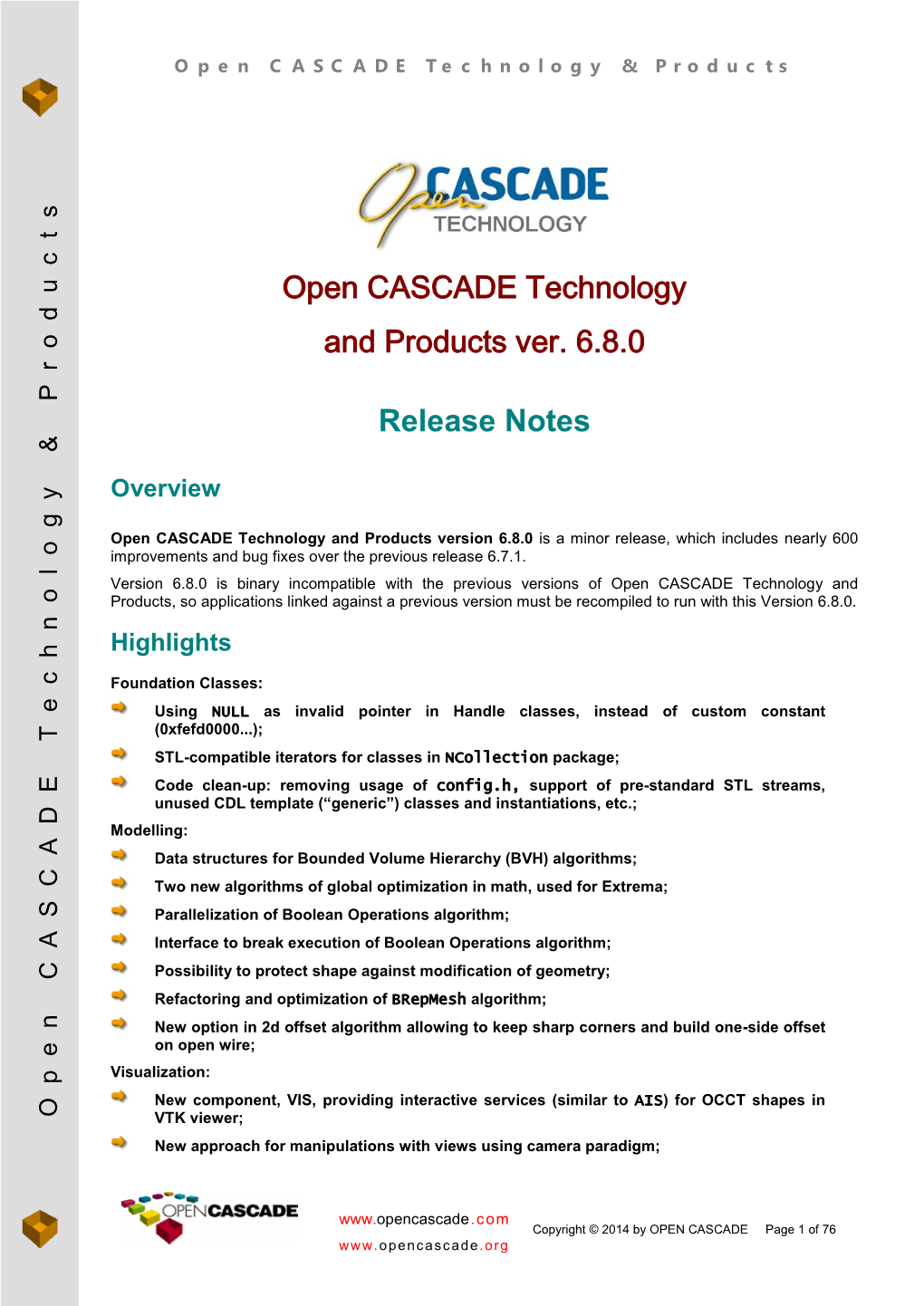 OCCT V.6.7.1 Release Notes