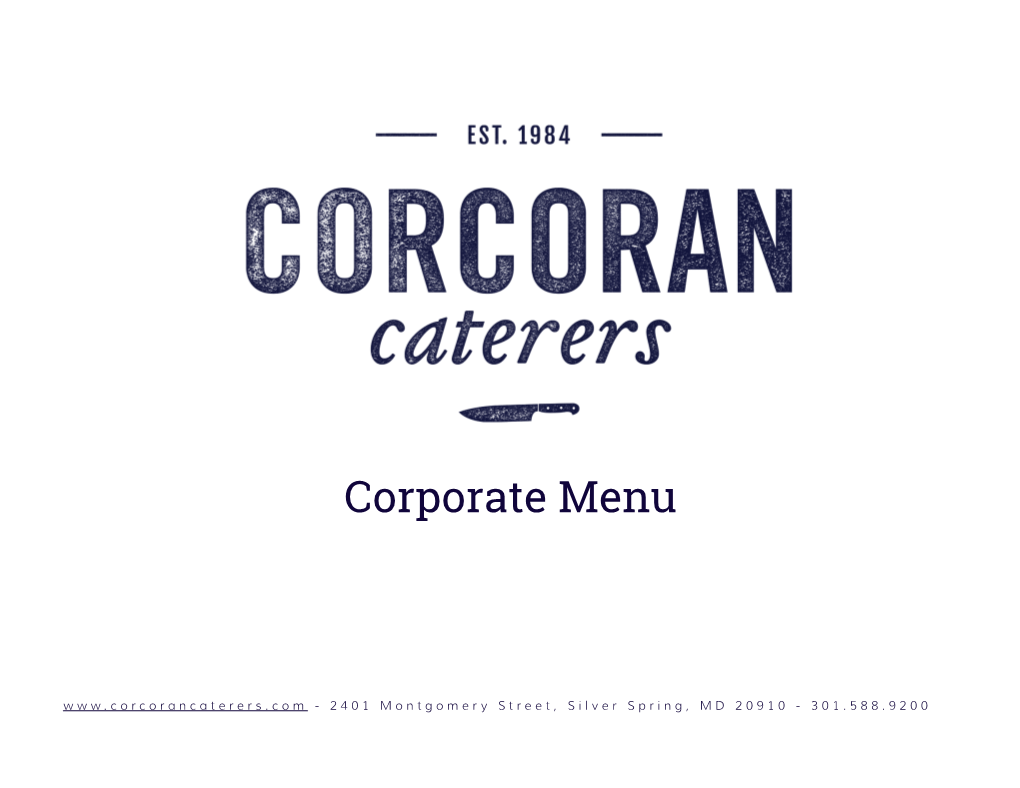 An Caterers Corporate Menu