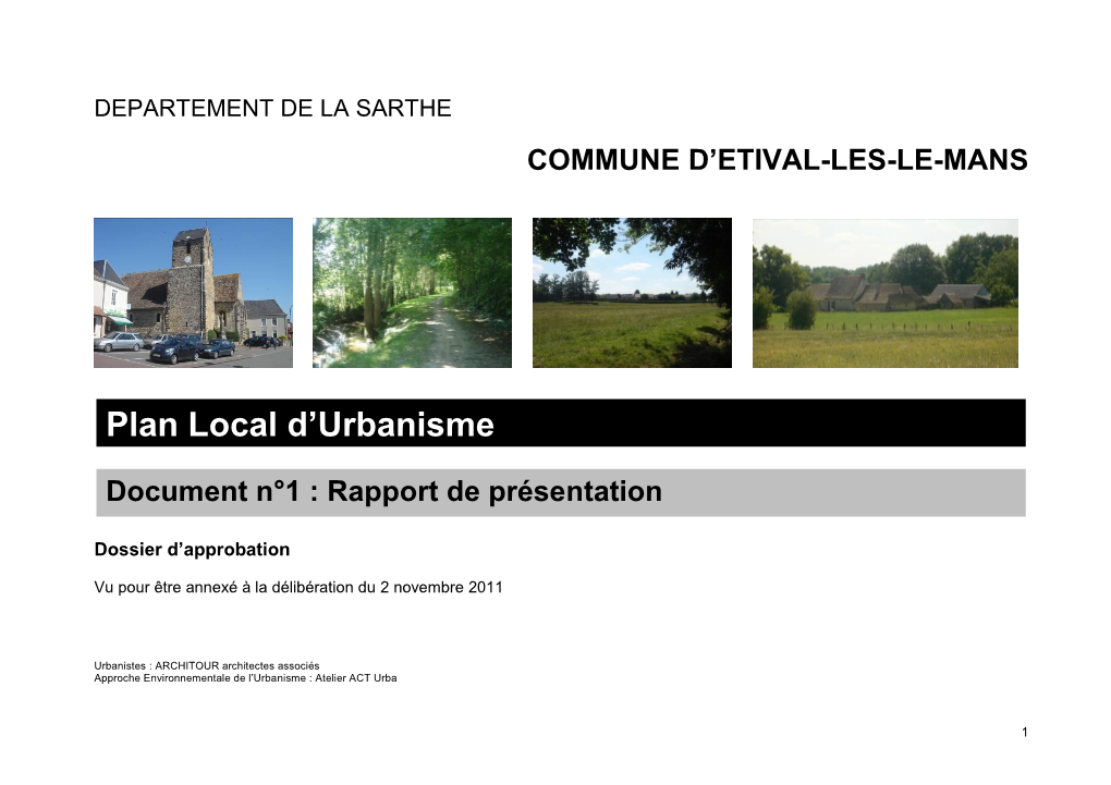 Plan Local D'urbanisme Ou La Commune