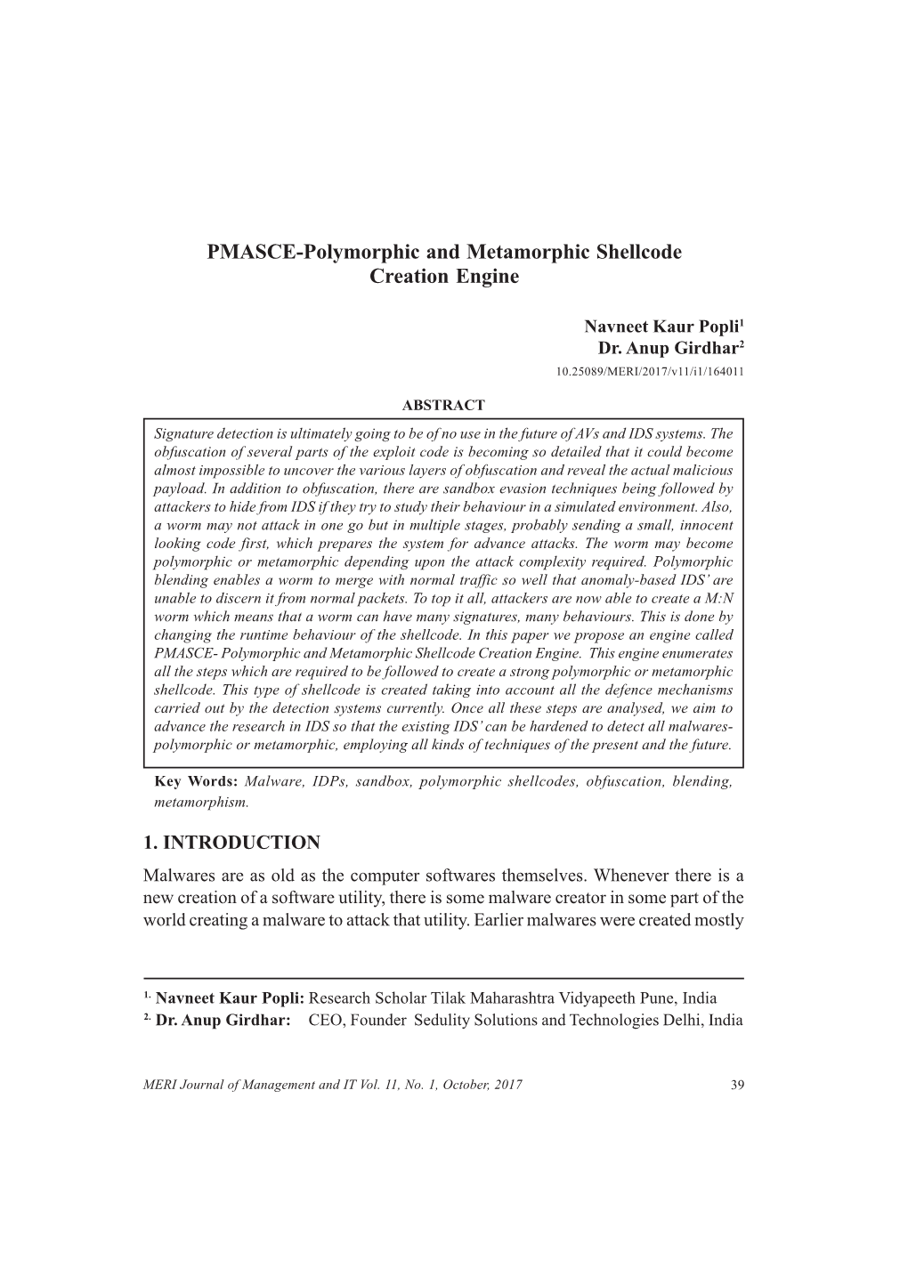 PMASCE-Polymorphic and Metamorphic Shellcode Creation Engine