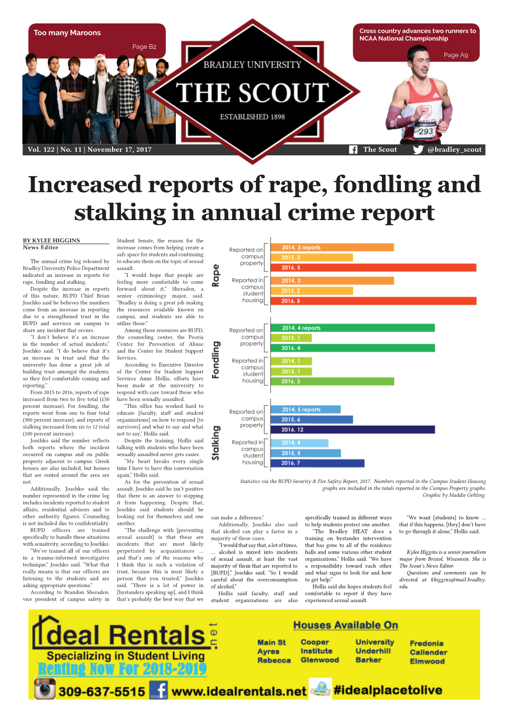 Increased Reports of Rape, Fondling and Stalking in Annual Crime Report