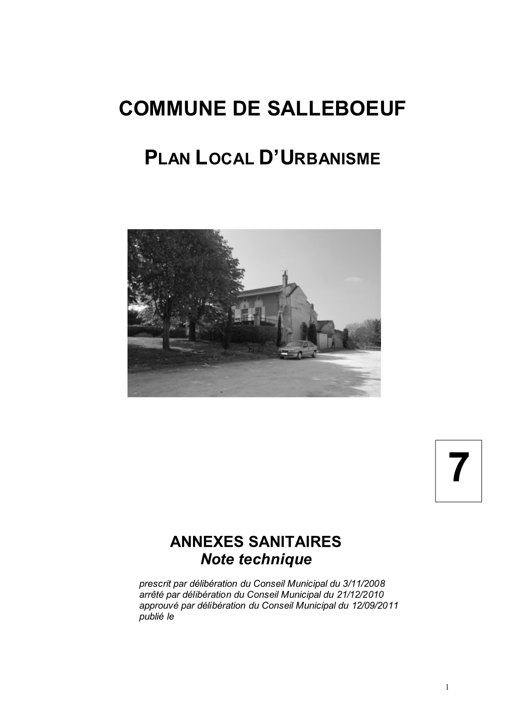 Commune De Salleboeuf Plan Local D'urbanisme