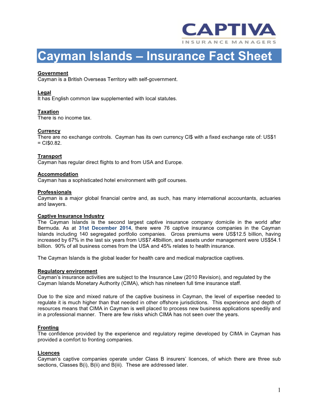 Comparison Between Cayman And