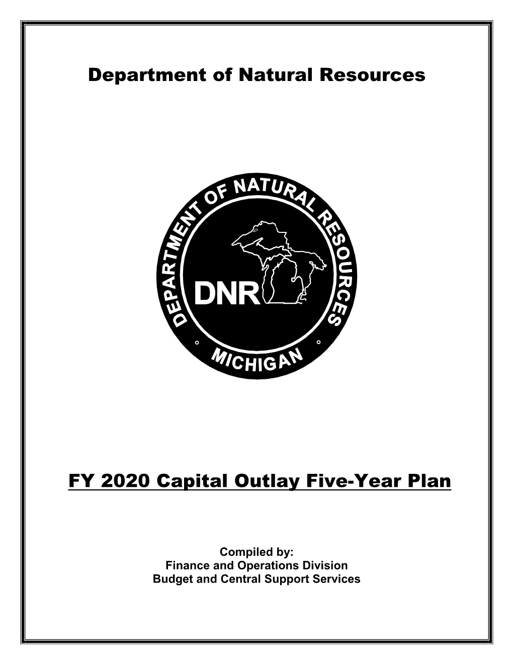 Department of Natural Resources FY 2020 Capital Outlay Five-Year Plan