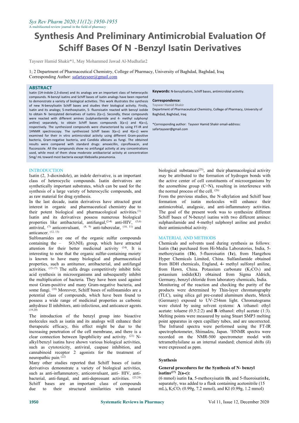 Benzyl Isatin Derivatives