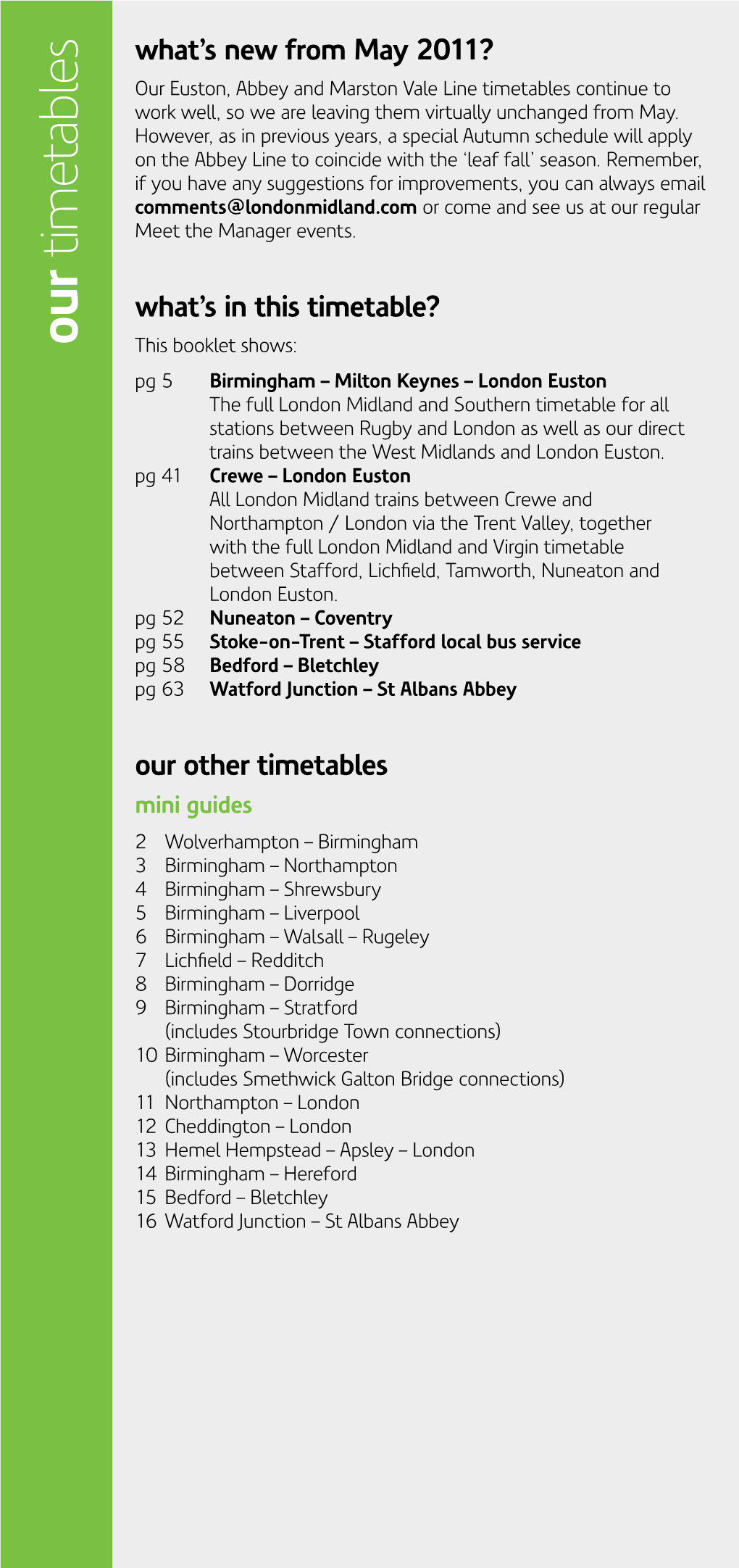 Stafford, Lichfield, Tamworth, Nuneaton and London Euston