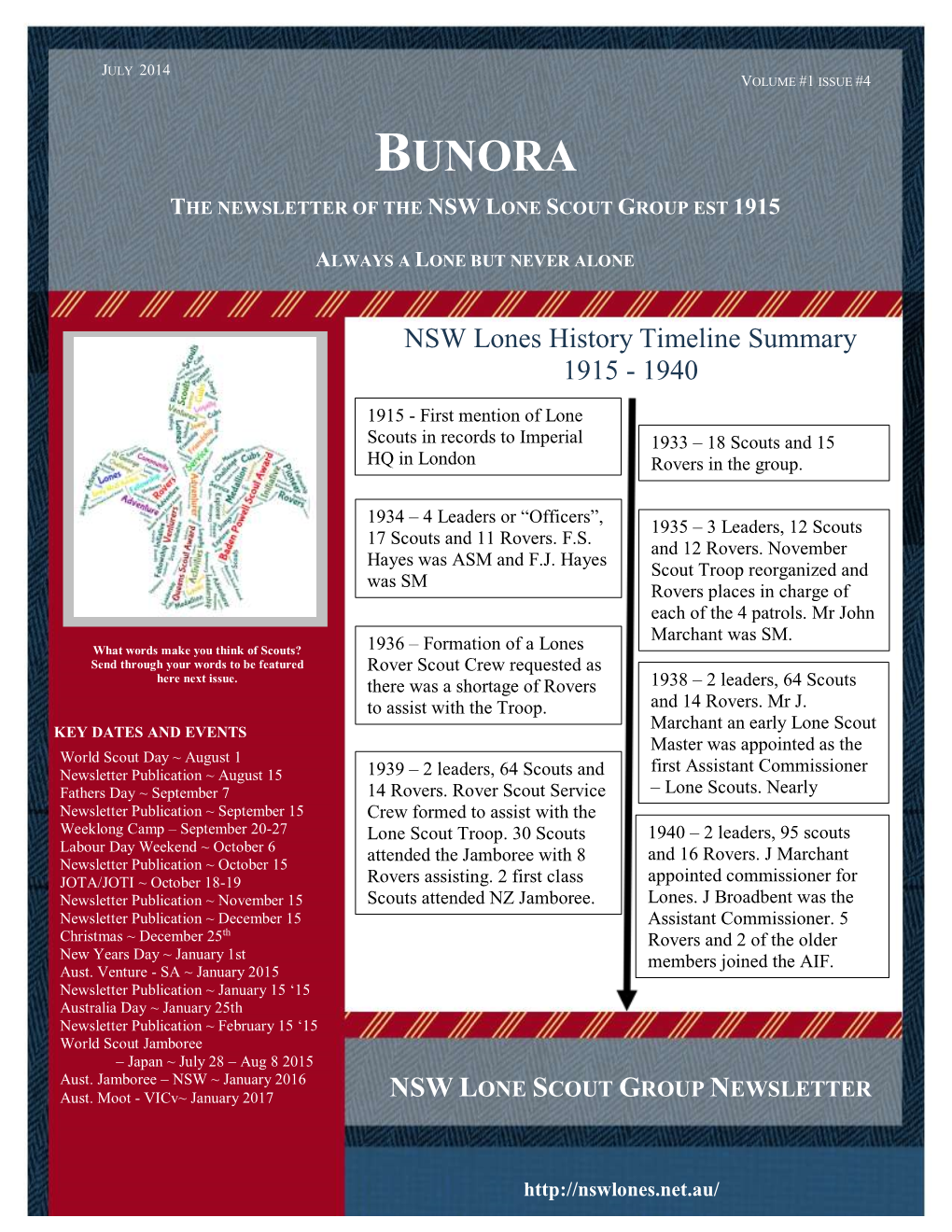 Bunora the Newsletter of the Nsw Lone Scout Group Est 1915
