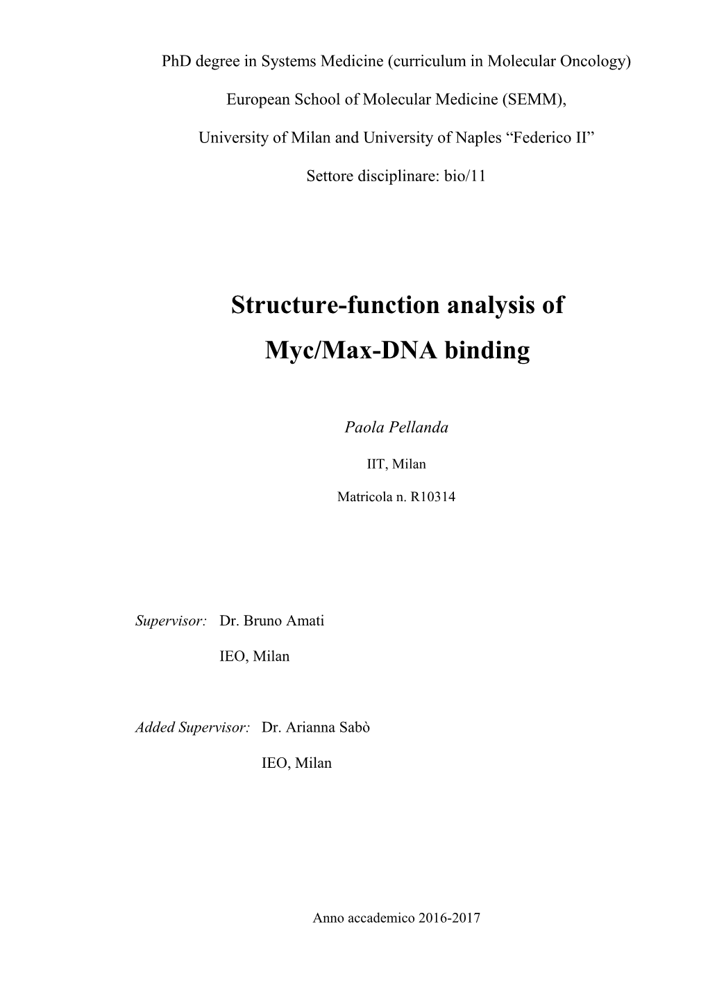 Structure-Function Analysis of Myc/Max-DNA Binding