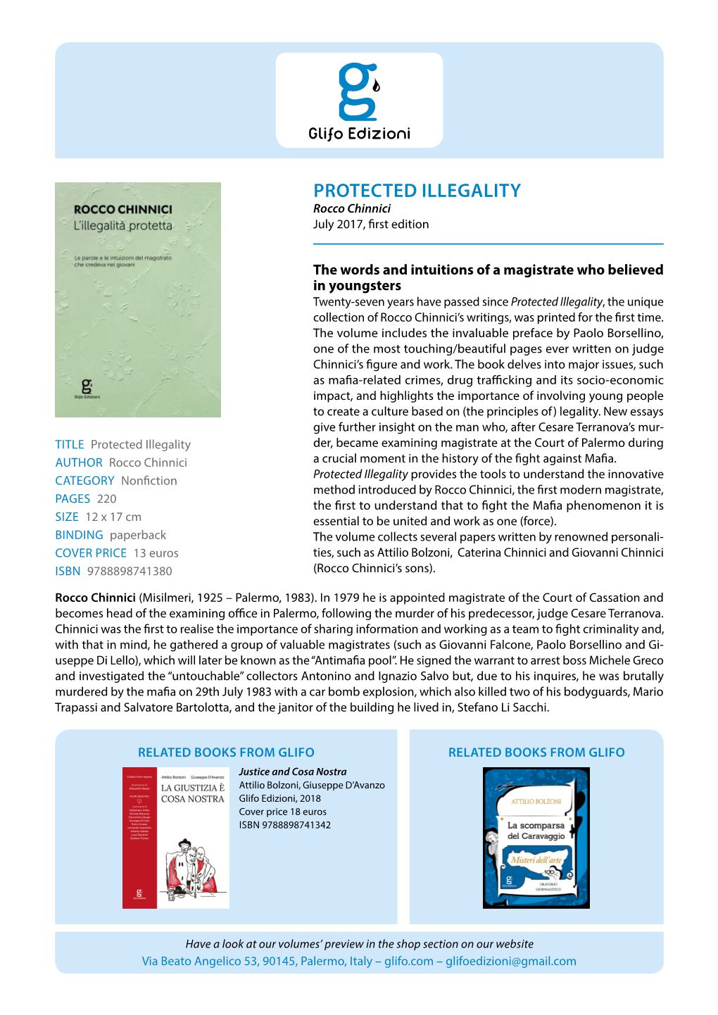 PROTECTED ILLEGALITY Rocco Chinnici July 2017, First Edition