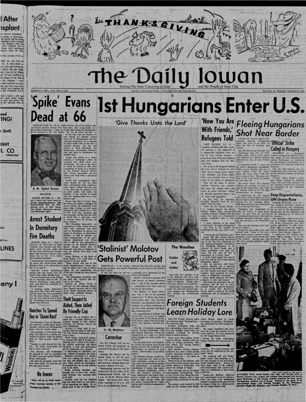 Daily Iowan (Iowa City, Iowa), 1956-11-22