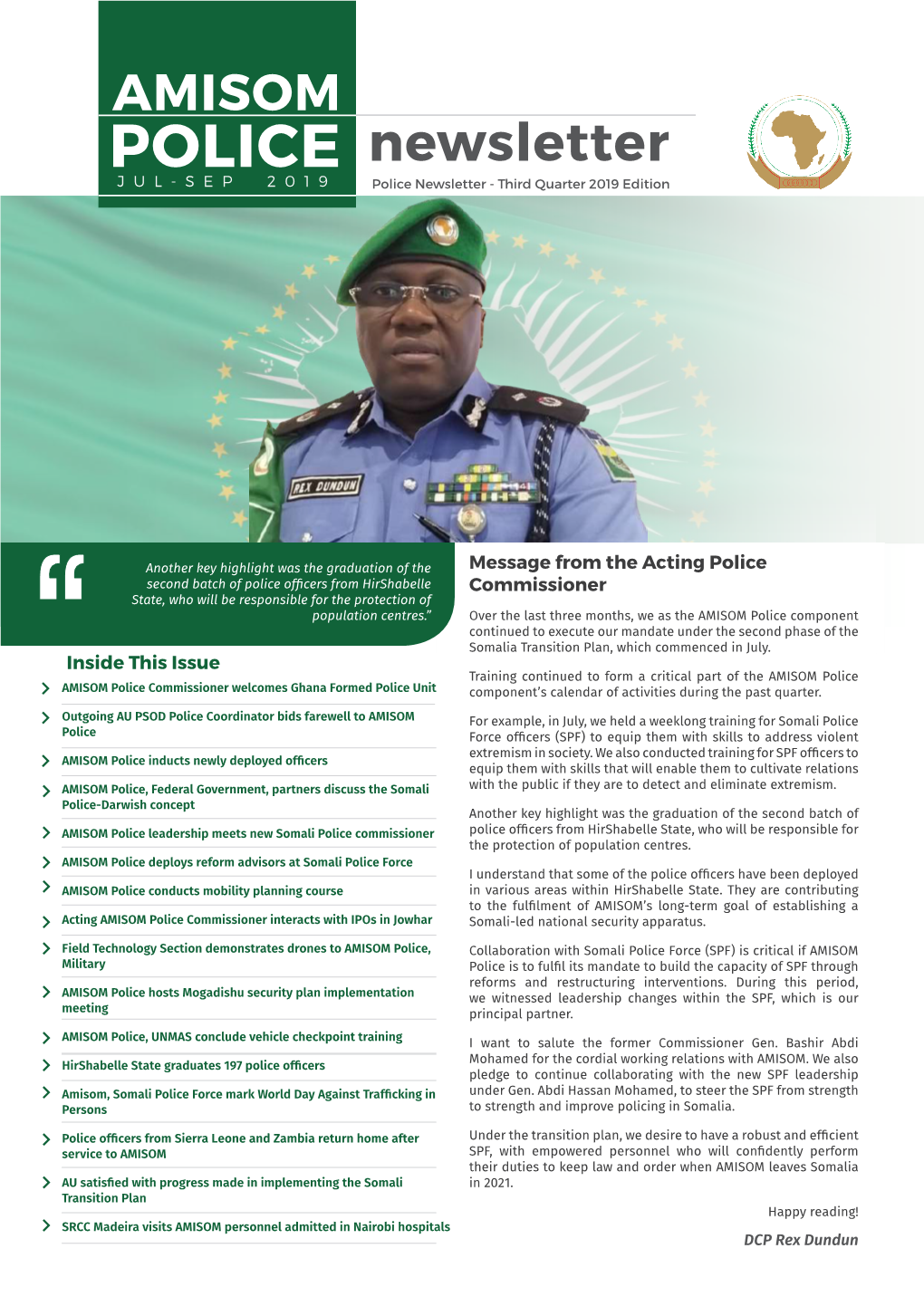POLICE Newsletter JUL-SEP 2019 Police Newsletter - Third Quarter 2019 Edition