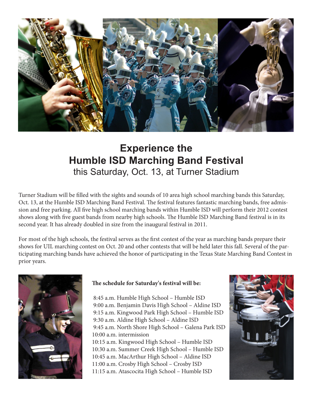 Experience the Humble ISD Marching Band Festival This Saturday, Oct