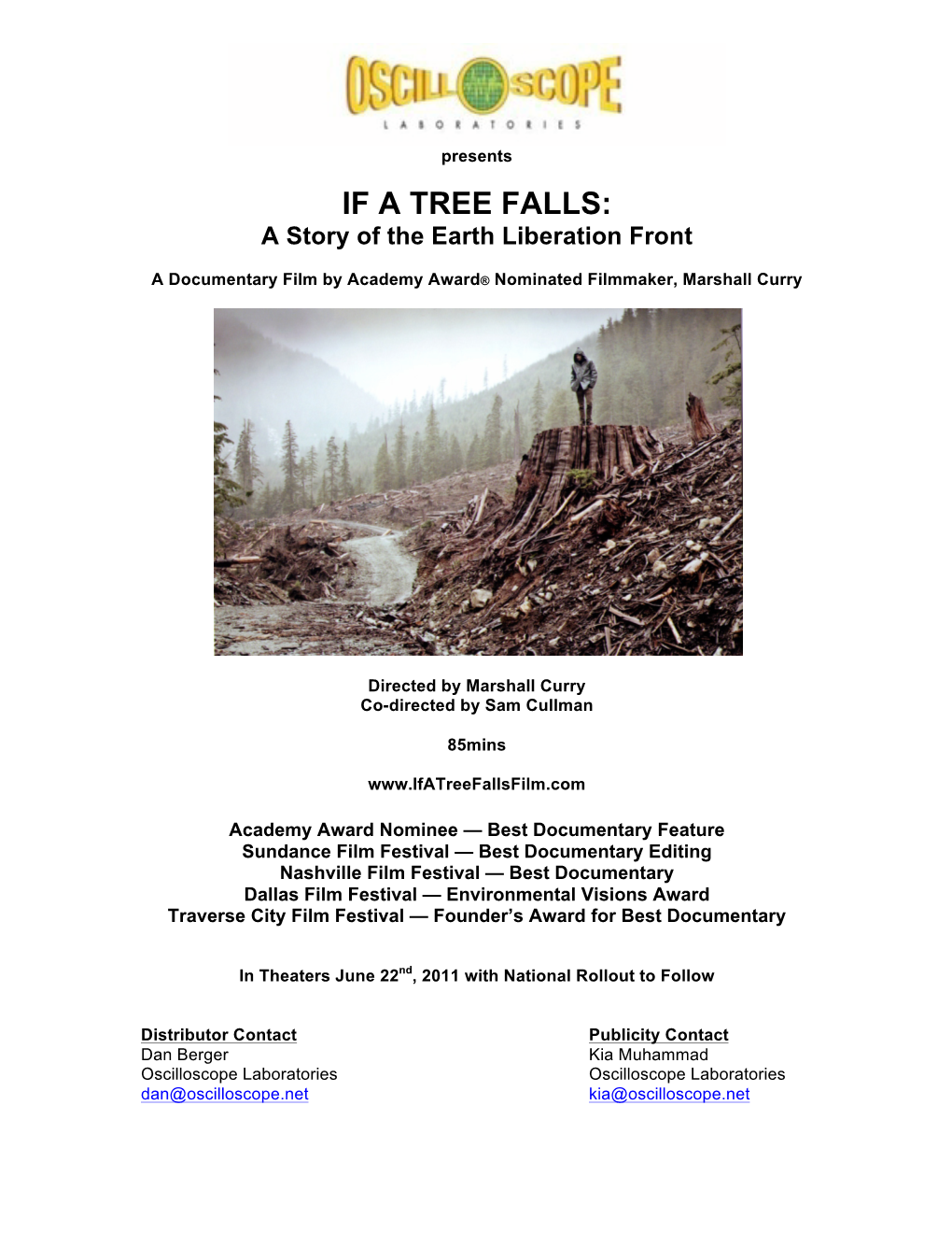 If a Tree Falls-Press Notes