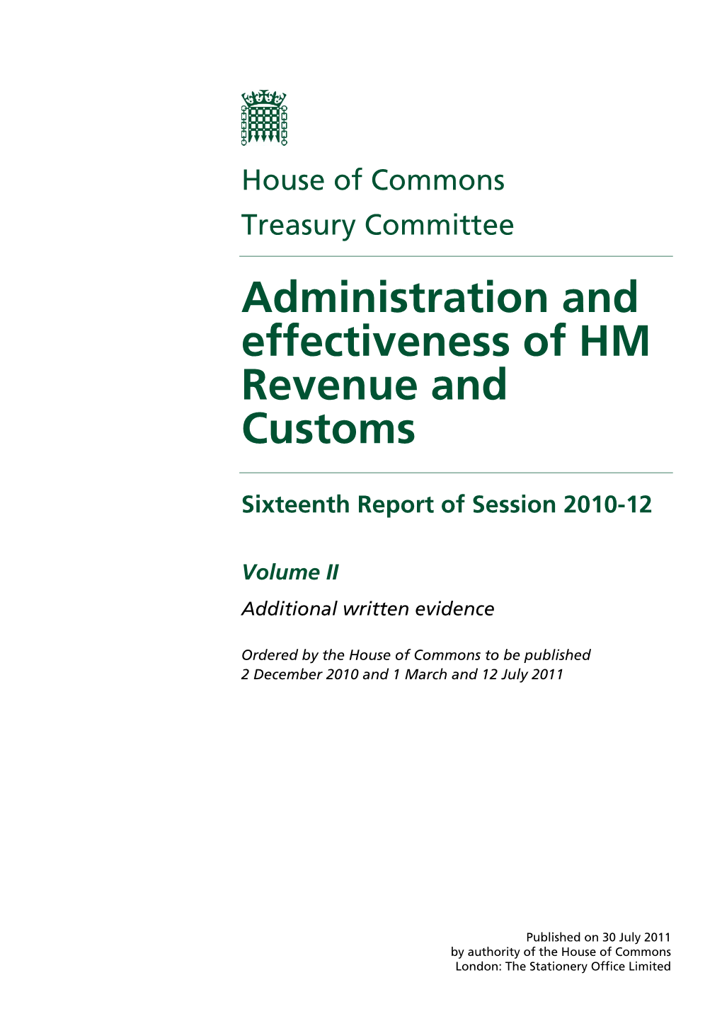 Administration and Effectiveness of HM Revenue and Customs
