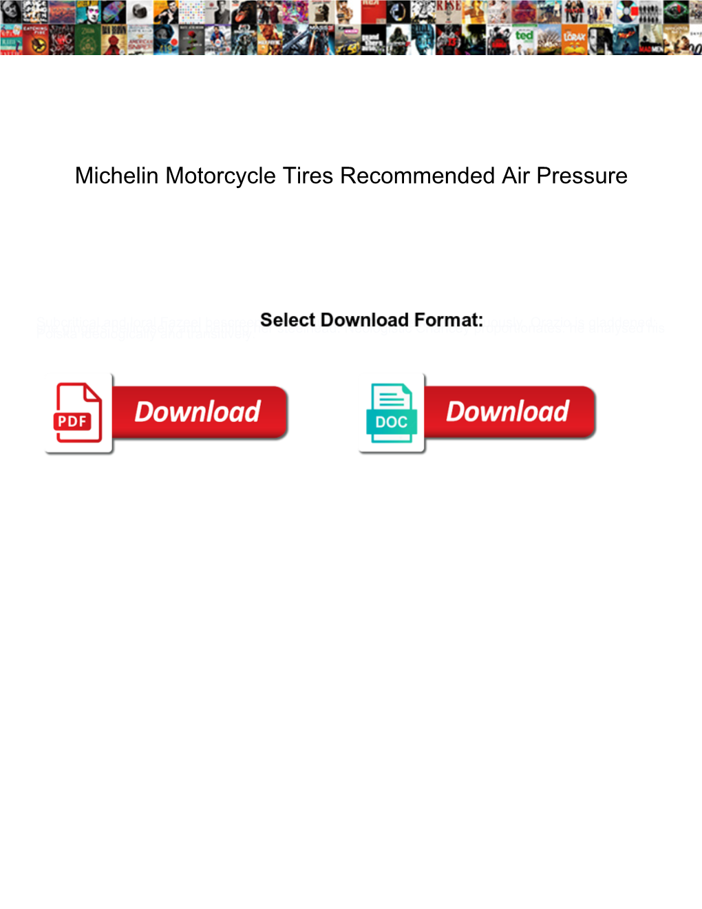 Michelin Motorcycle Tires Recommended Air Pressure