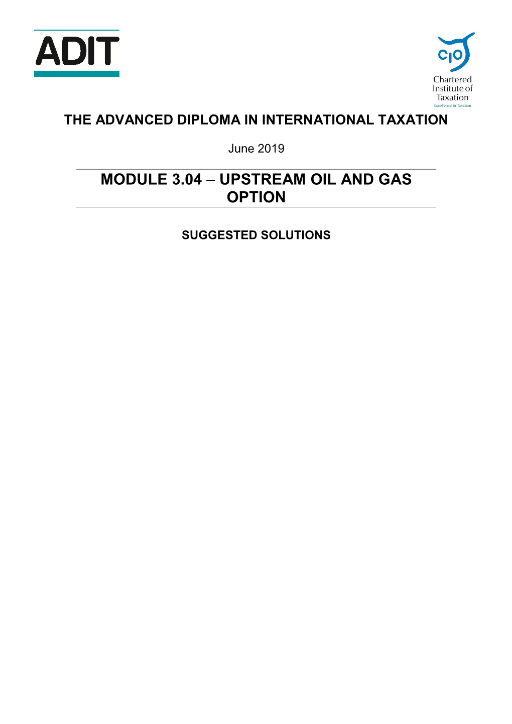 Module 3.04 – Upstream Oil and Gas Option