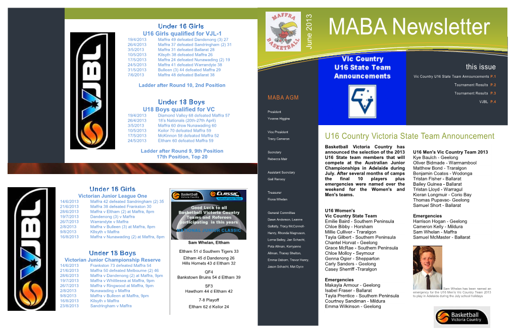 MABA Newsletter