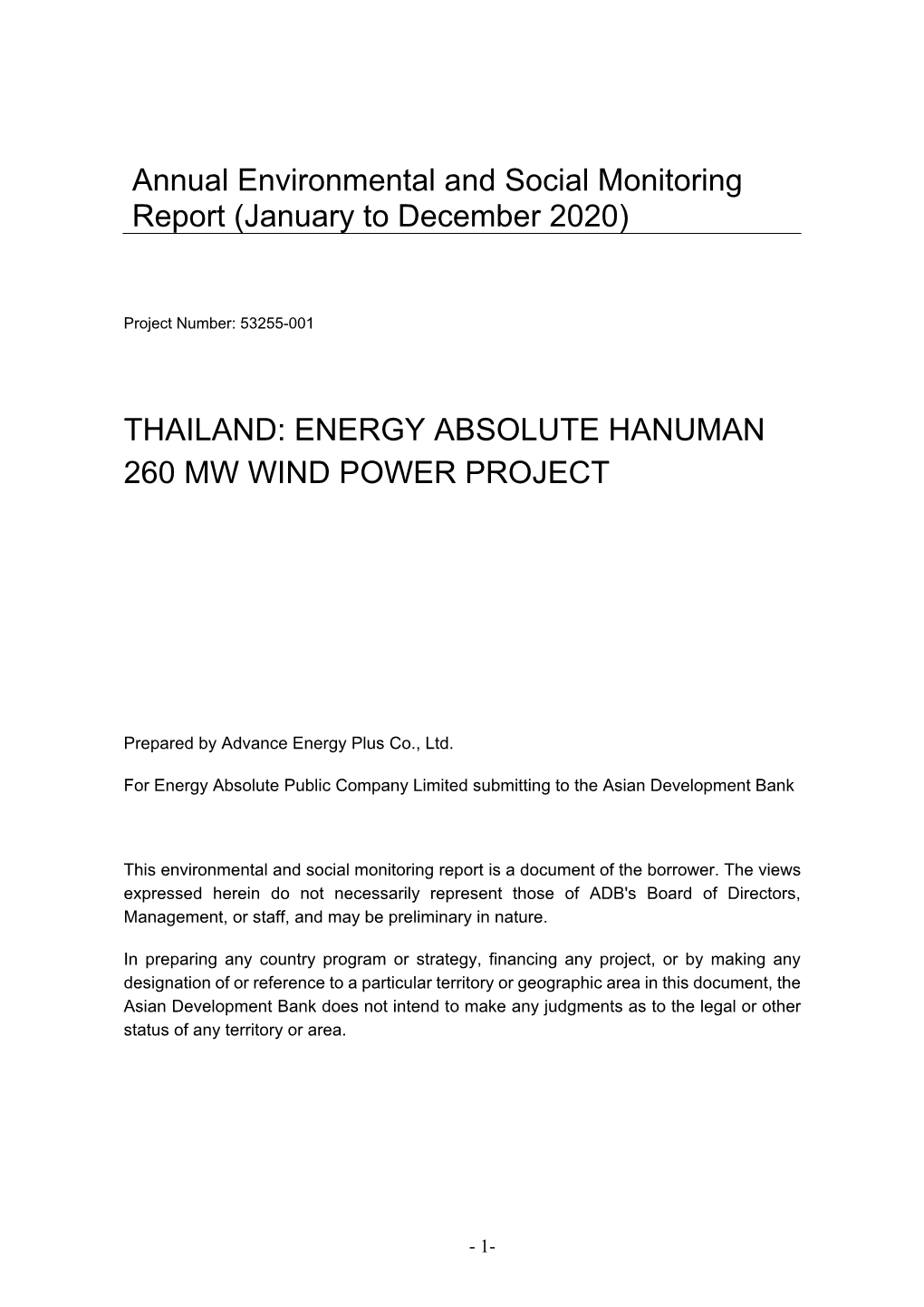 Thailand: Energy Absolute Hanuman