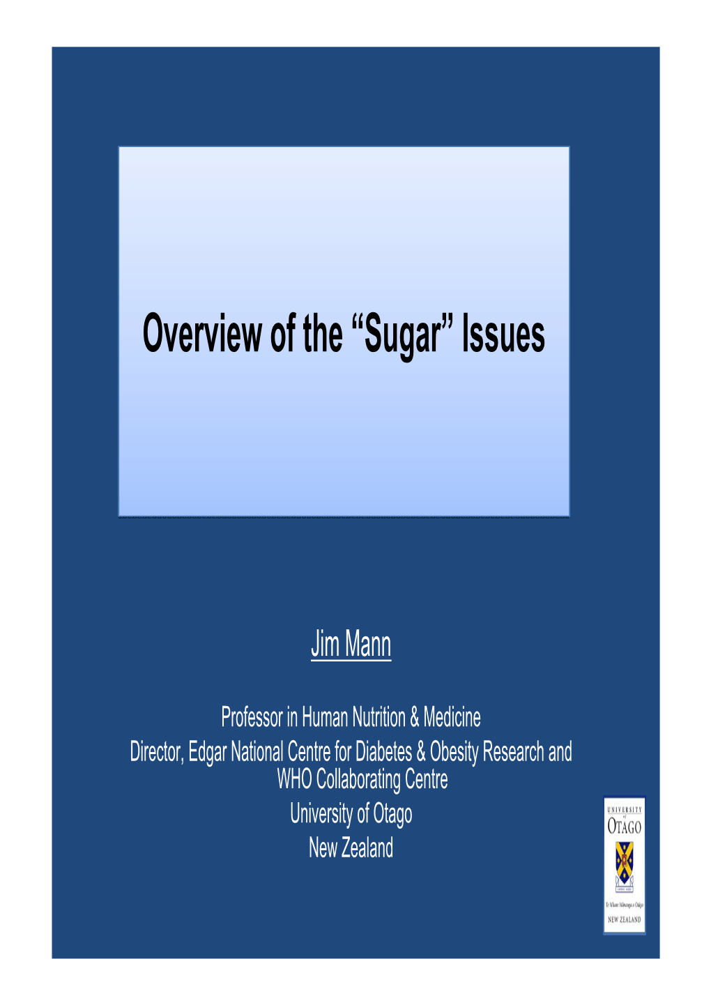 Sugar” Issues