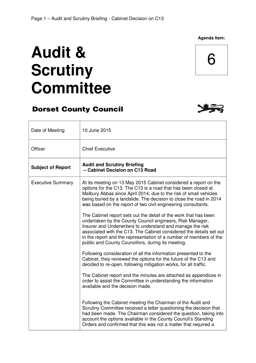 Audit & Scrutiny Committee 6