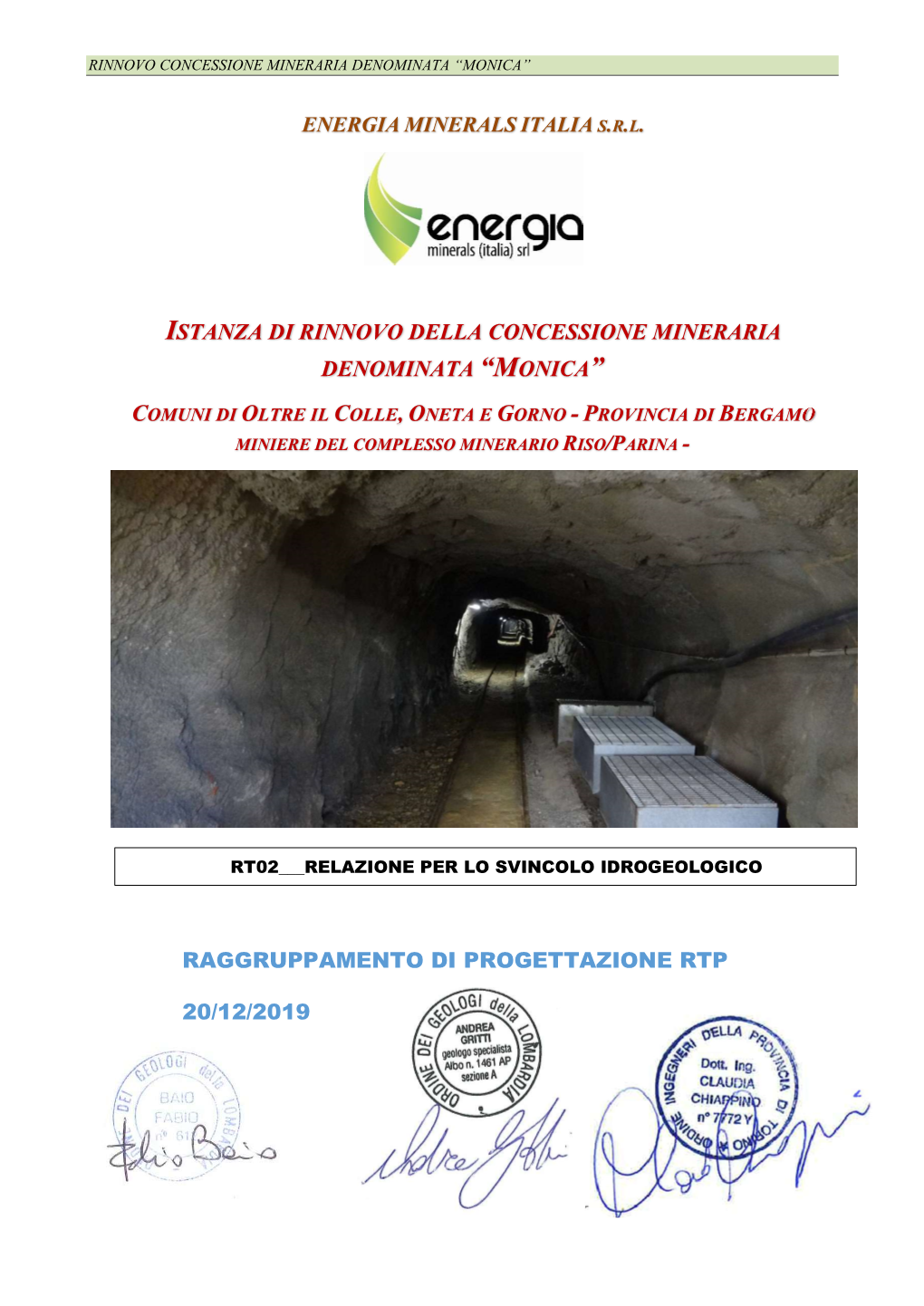 Energia Minerals Italia Istanza Di Rinnovo Della
