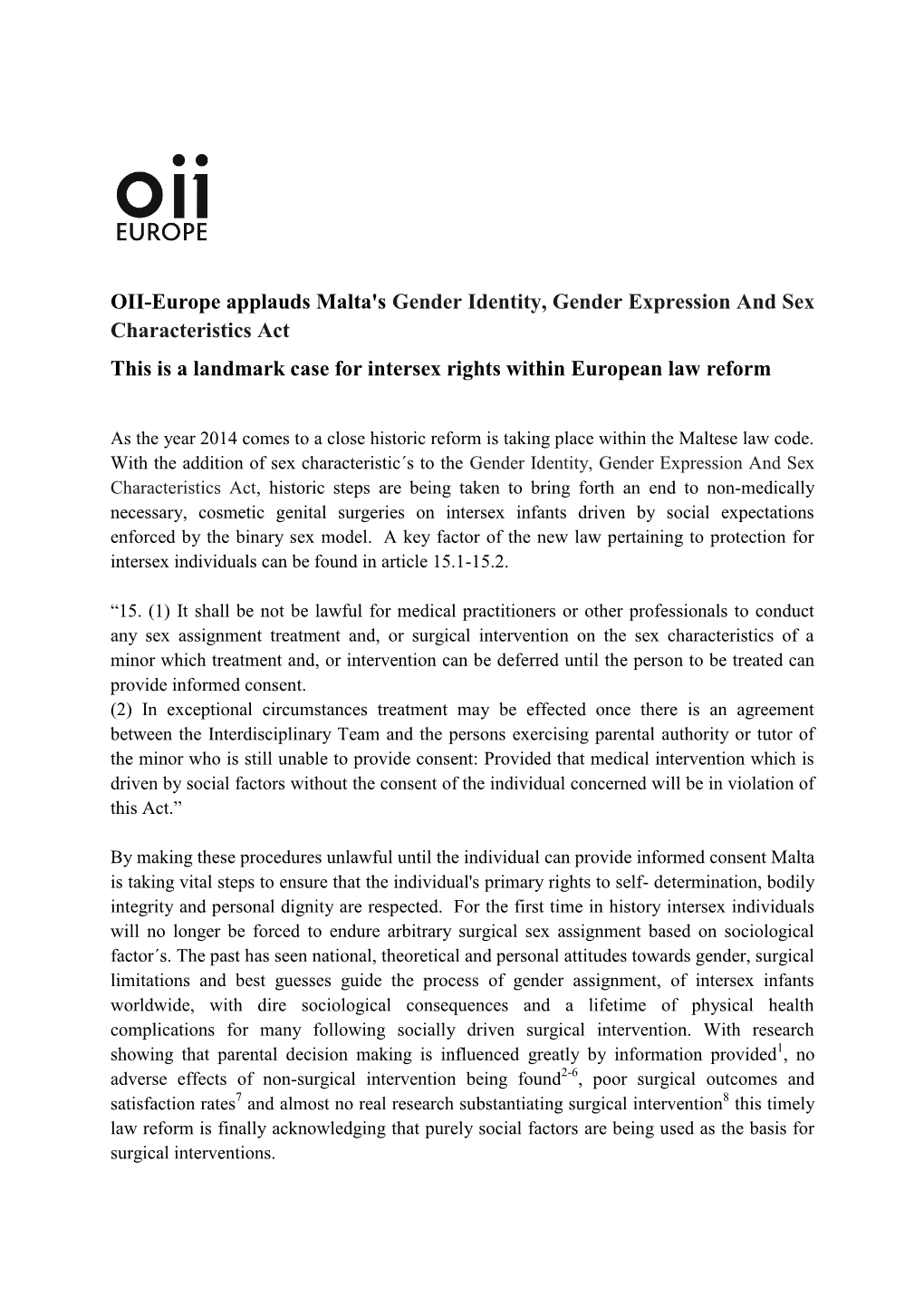Organisation Intersex International Europe (OII Europe).Pdf