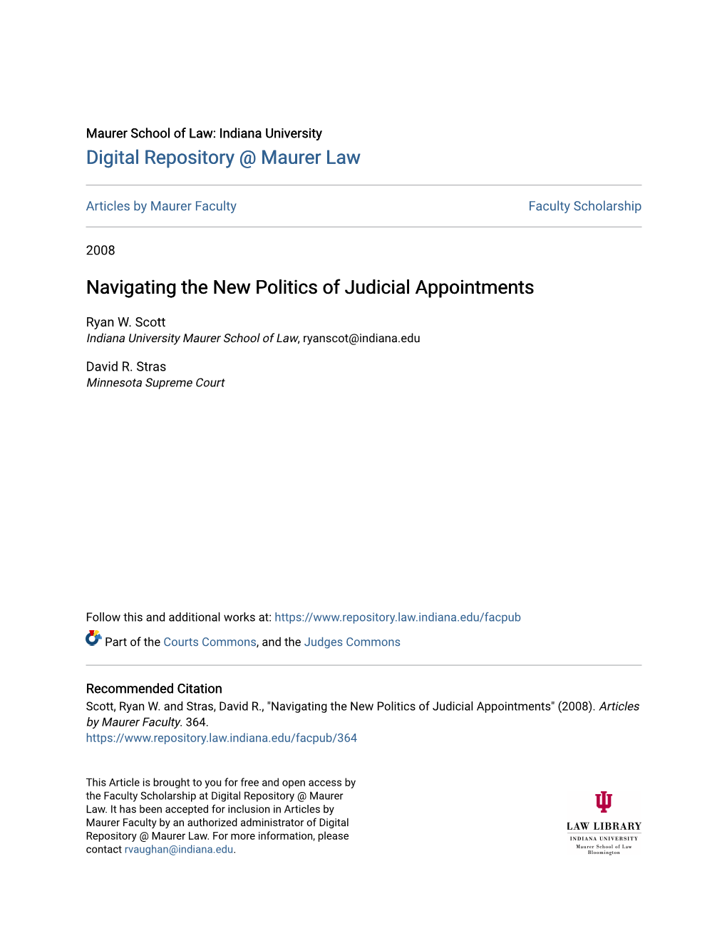 Navigating the New Politics of Judicial Appointments