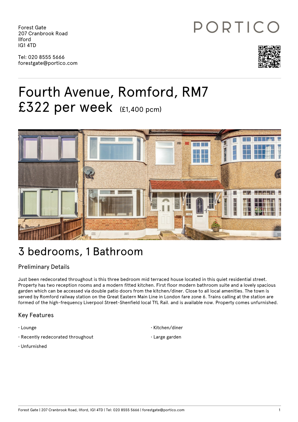 Fourth Avenue, Romford, RM7 £322 Per Week