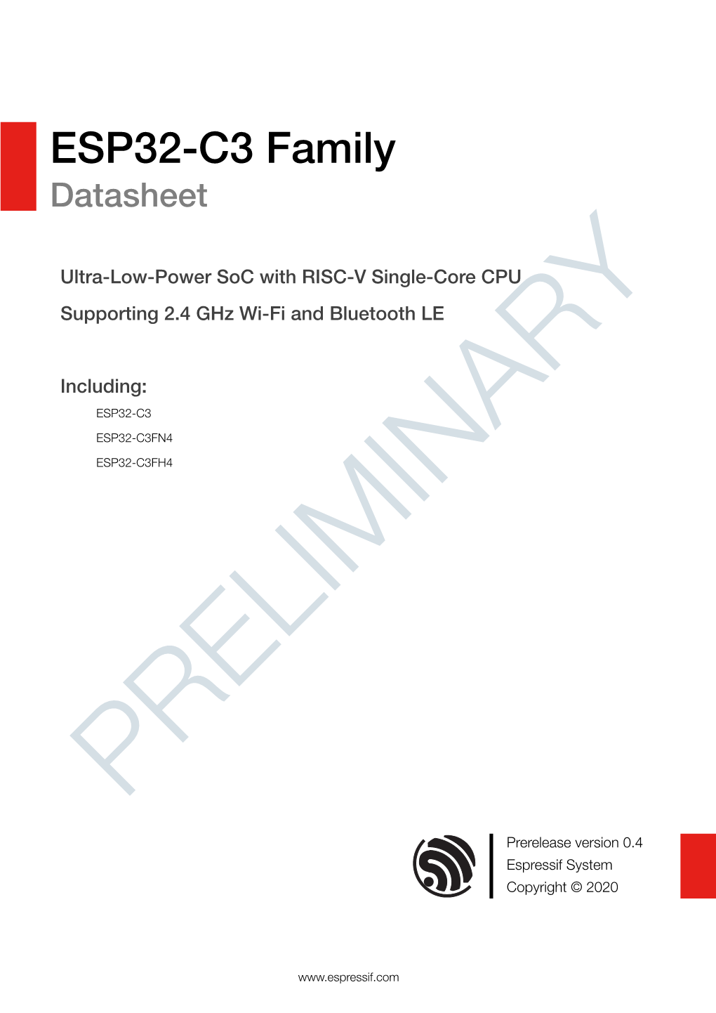 ESP32-C3 Family Datasheet