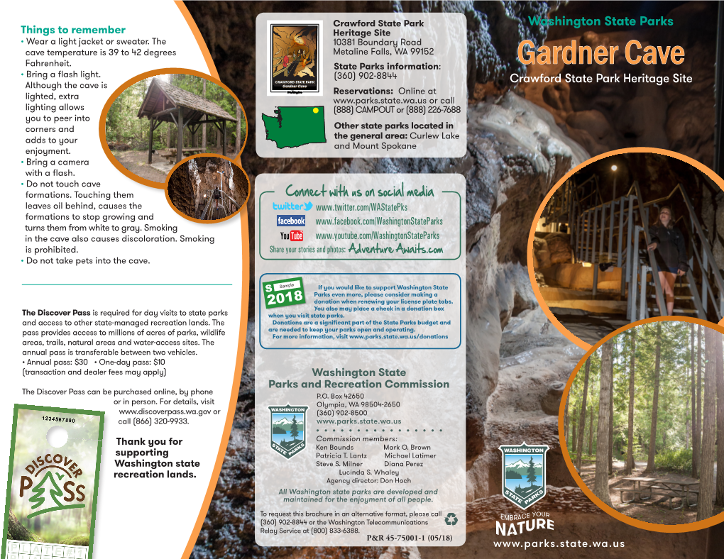 Crawford State Park Washington State Parks Things to Remember Heritage Site • Wear a Light Jacket Or Sweater