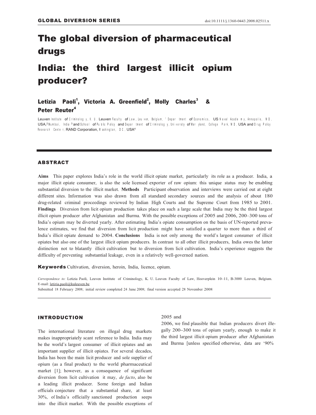 The Global Diversion Of Pharmaceutical Drugs