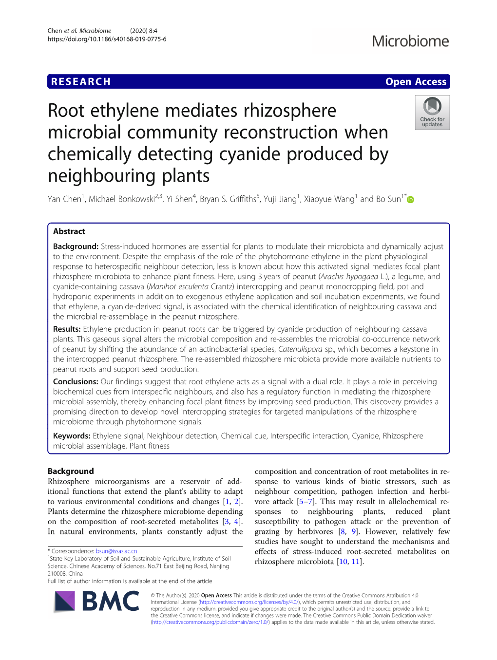 Root Ethylene Mediates Rhizosphere Microbial