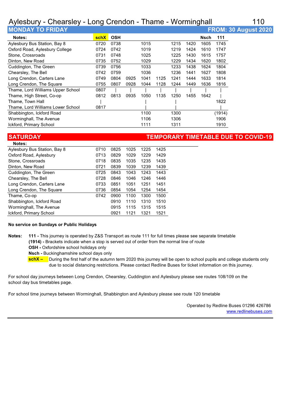 110 Redline Buses