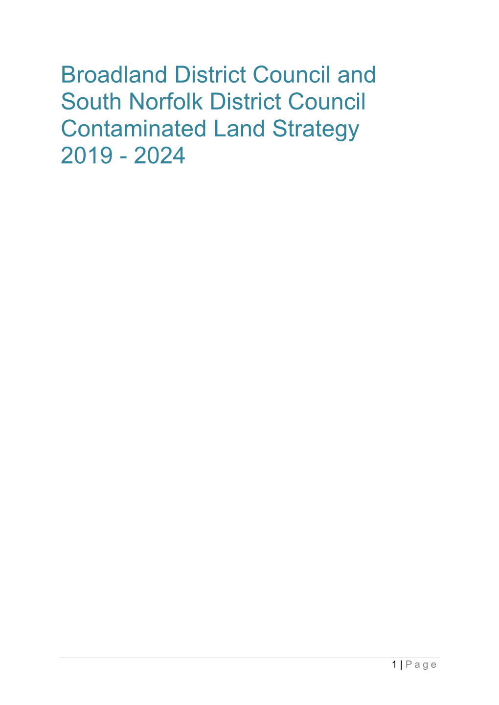 Contaminated Land Strategy 2019 - 2024