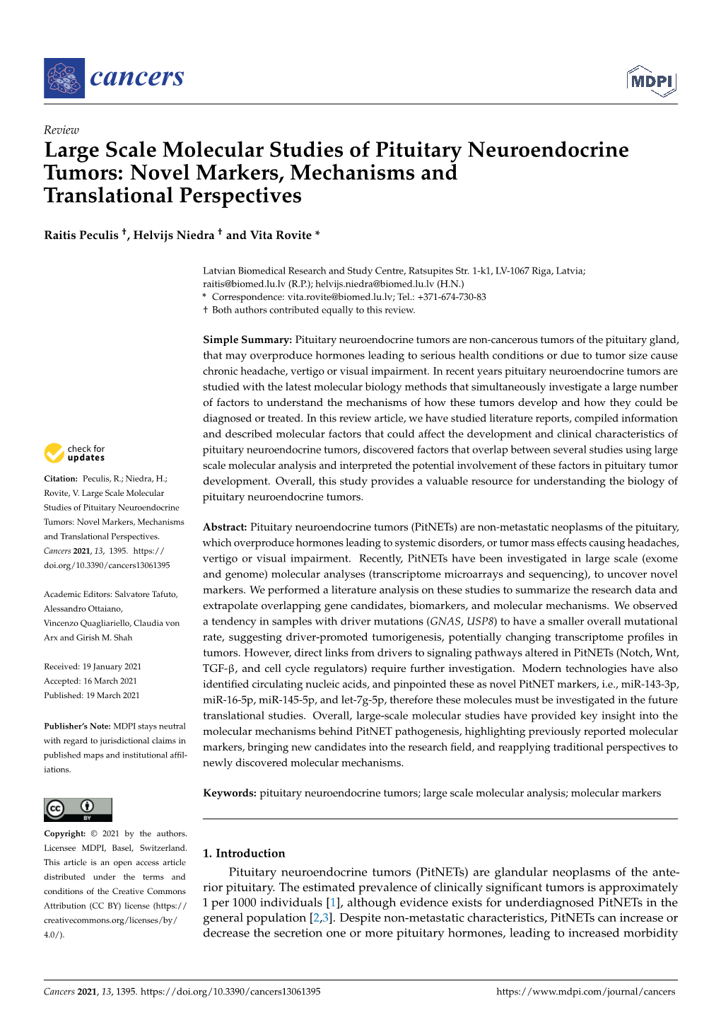 Large Scale Molecular Studies of Pituitary Neuroendocrine Tumors: Novel Markers, Mechanisms and Translational Perspectives