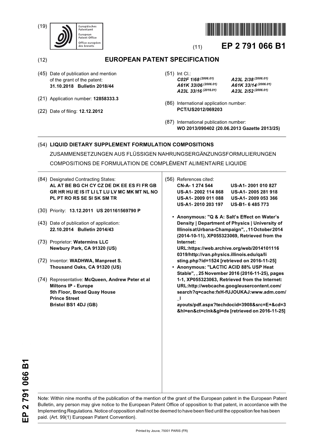 Liquid Dietary Supplement Formulation Compositions