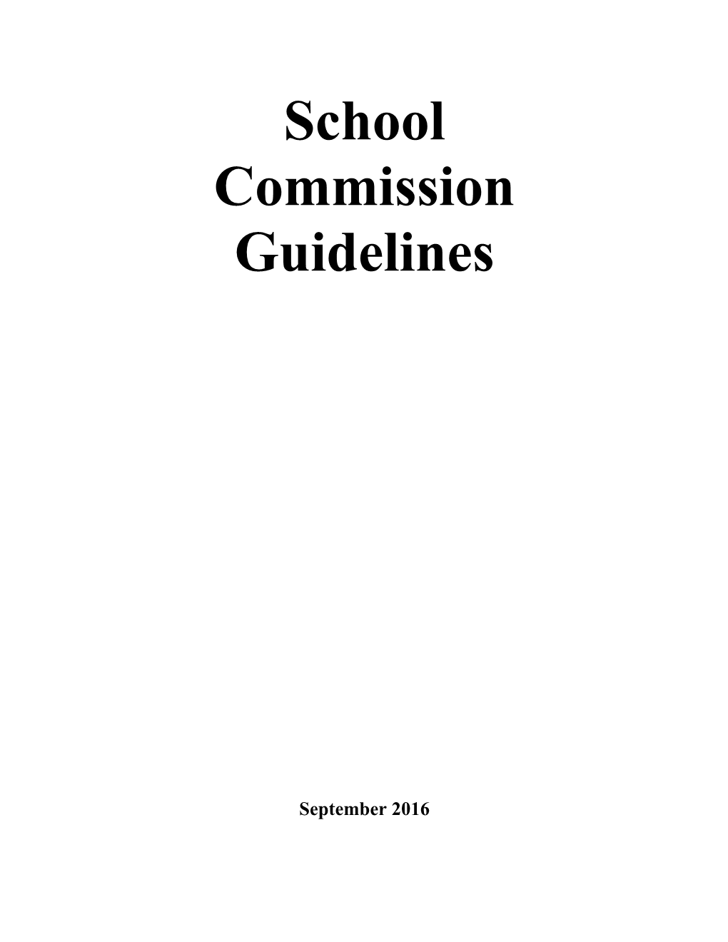 School Commission Guidelines