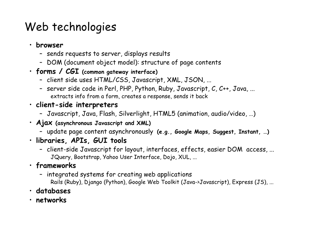 Web Technologies