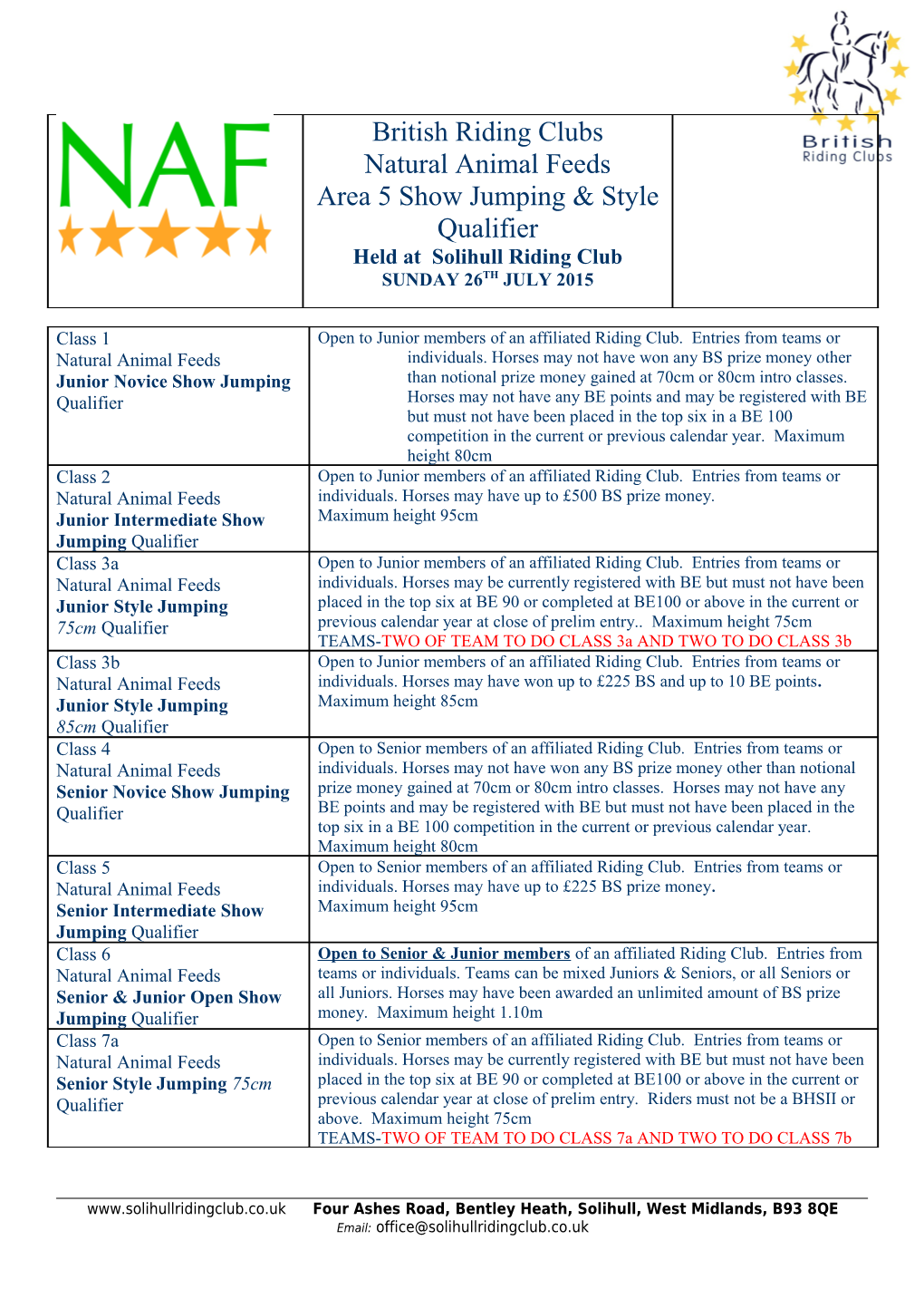 Charisma Unaffiliated Show Jumping Qualifiers