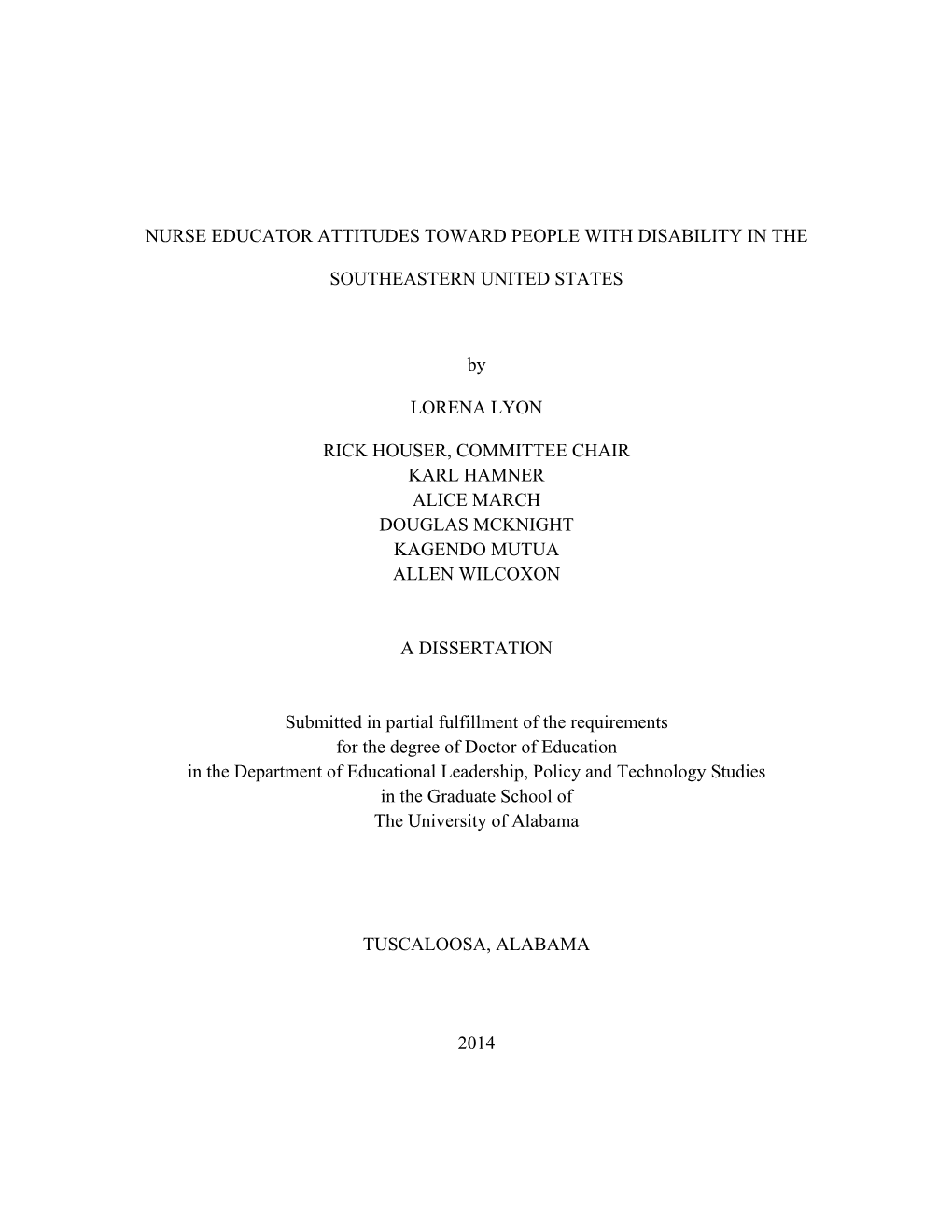 Nurse Educator Attitudes Toward People with Disability in The