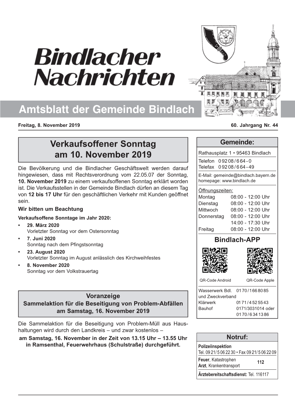 Amtsblatt Der Gemeinde Bindlach