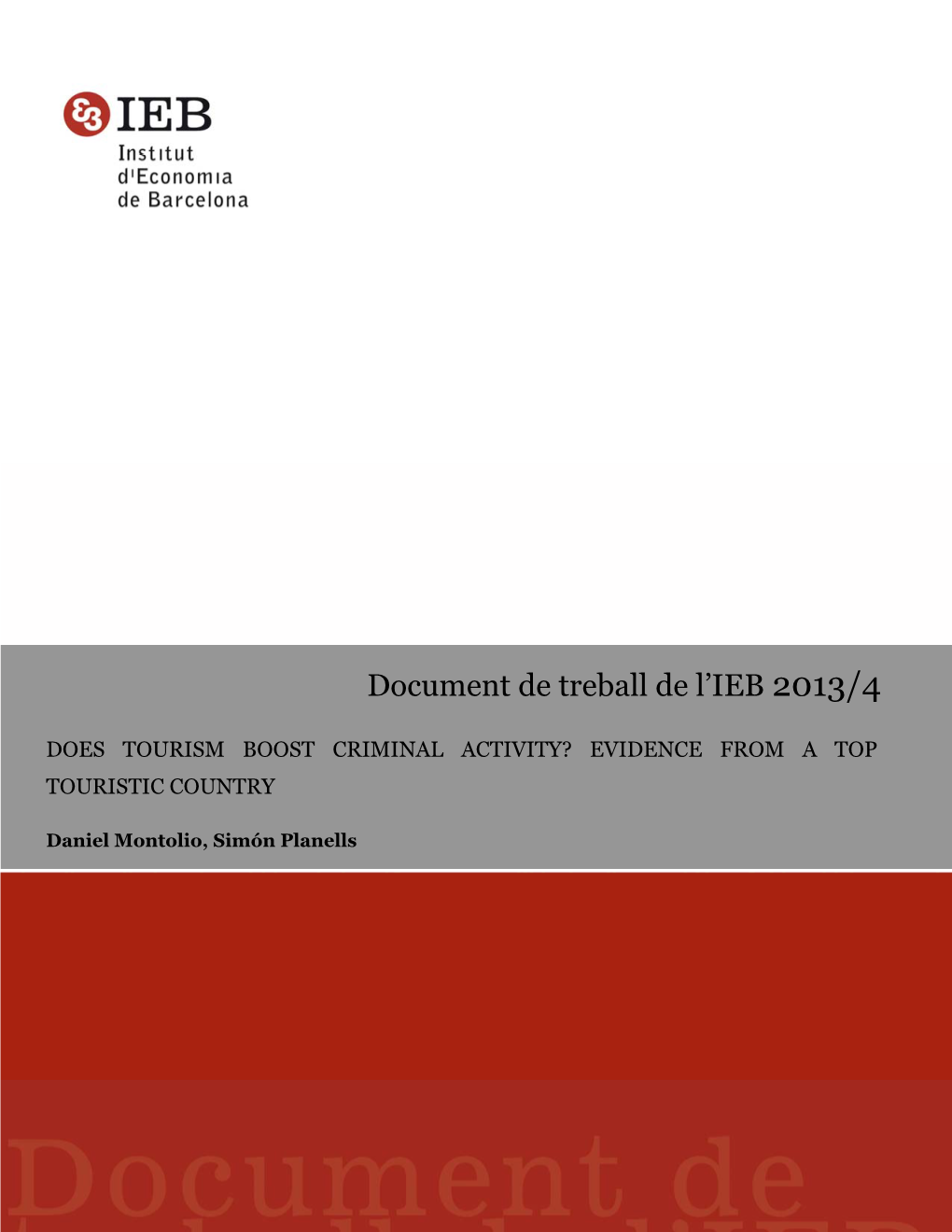 Document De Treball De L'ieb 2013/4