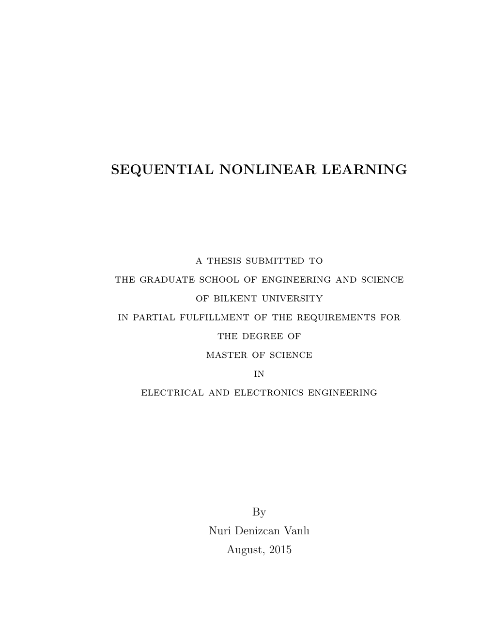 Sequential Nonlinear Learning