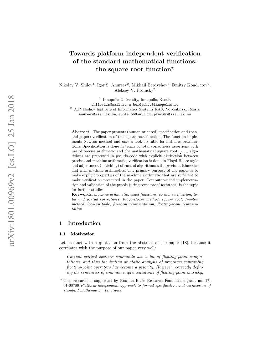 Arxiv:1801.00969V2 [Cs.LO] 25 Jan 2018